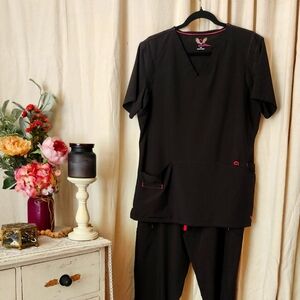 Smitten Scrub Set Black Size Large